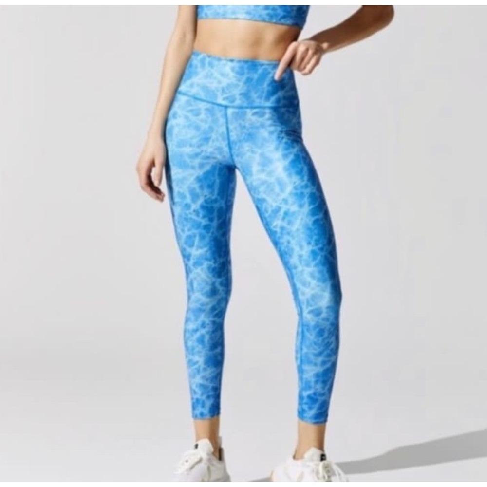 Carbon 38 Leggings High Rise 7/8 Underwater Shimmer Sparkle Print
